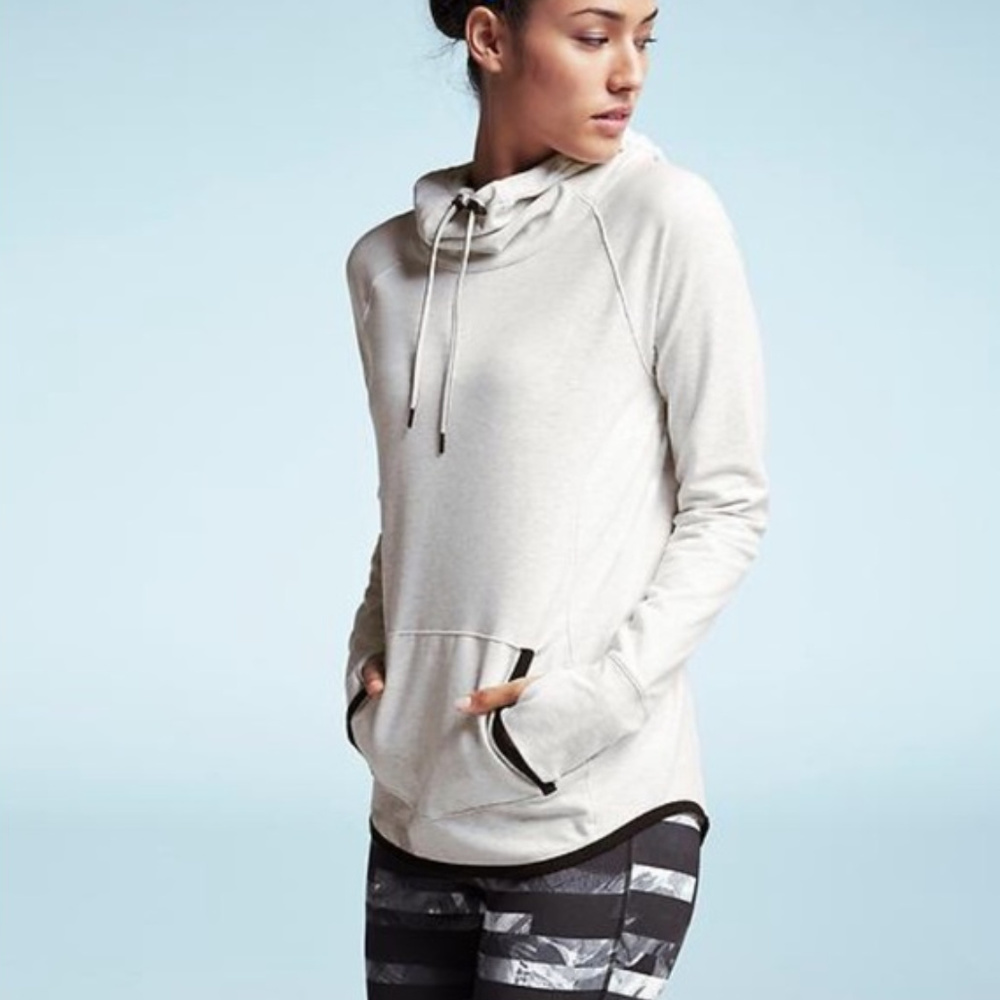 Athleta Cream Hoodie Sweatshirt